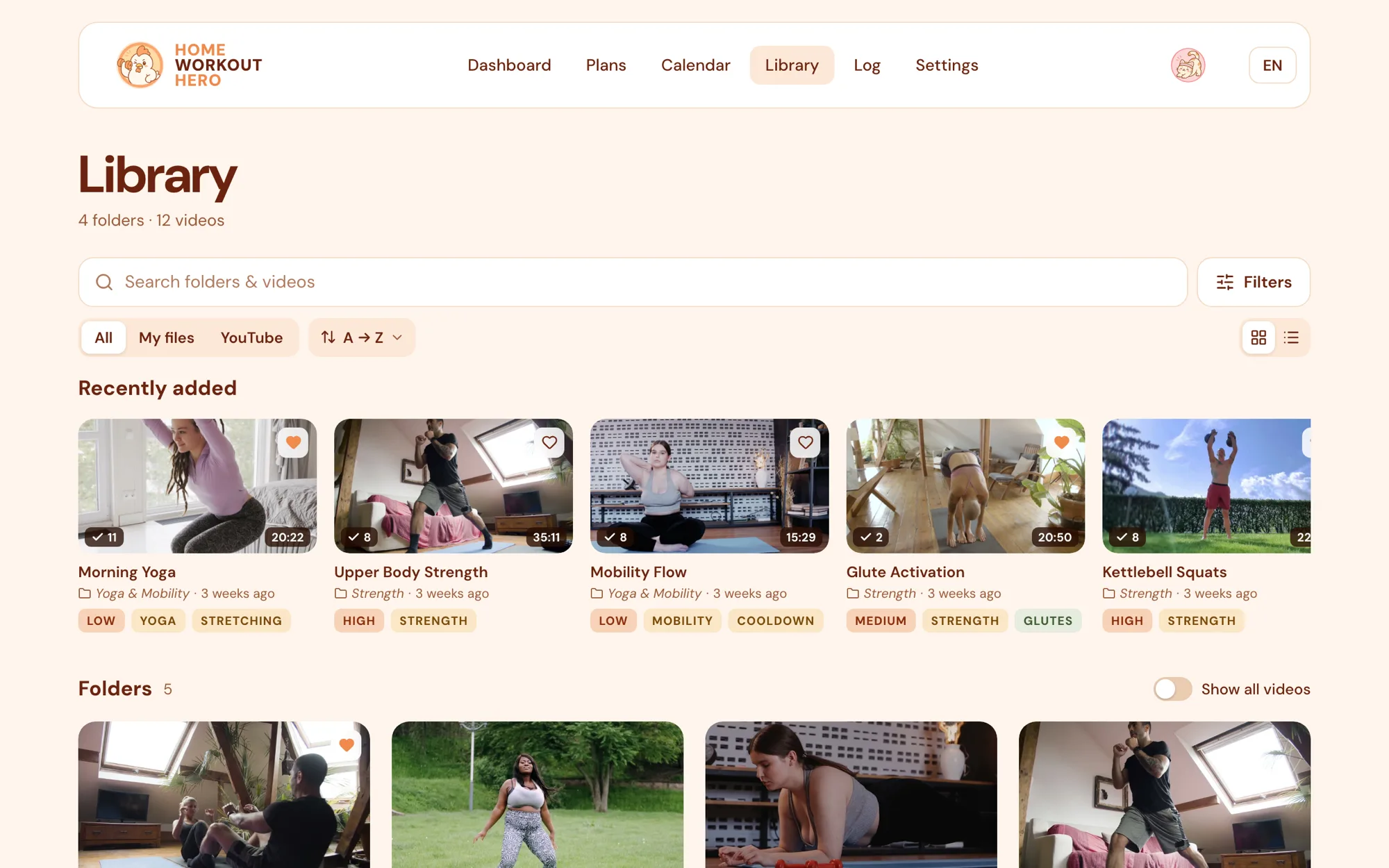 Home Workout Hero library